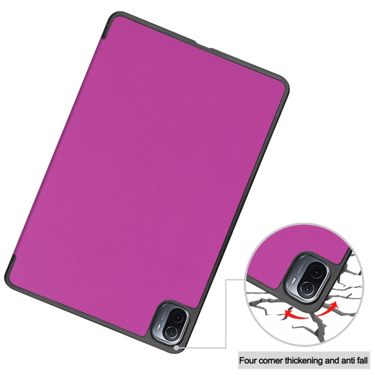 For Xiaomi Pad 5 Custer Texture Horizontal Flip Leather Case with Three-folding Holder & Sleep / Wake-up Function