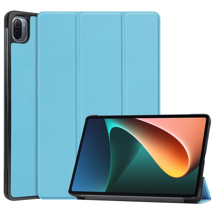 For Xiaomi Pad 5 Custer Texture Horizontal Flip Leather Case with Three-folding Holder & Sleep / Wake-up Function