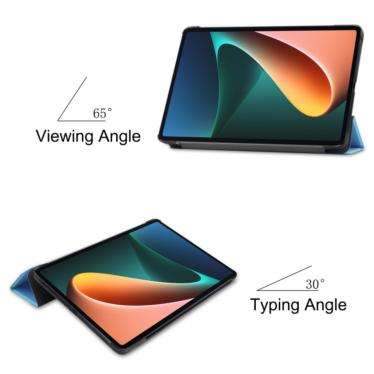 For Xiaomi Pad 5 Custer Texture Horizontal Flip Leather Case with Three-folding Holder & Sleep / Wake-up Function