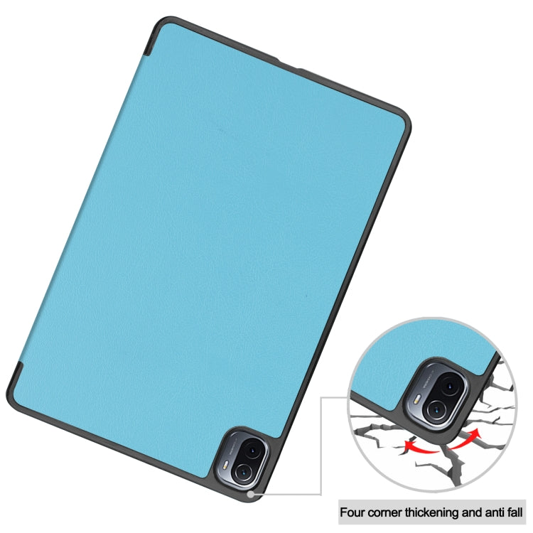 For Xiaomi Pad 5 Custer Texture Horizontal Flip Leather Case with Three-folding Holder & Sleep / Wake-up Function