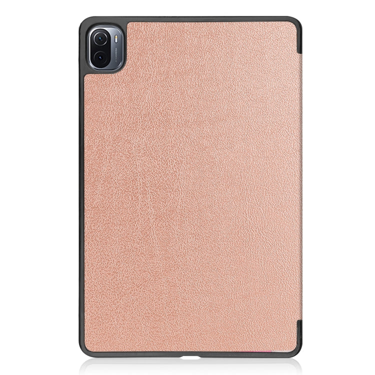 For Xiaomi Pad 5 Custer Texture Horizontal Flip Leather Case with Three-folding Holder & Sleep / Wake-up Function