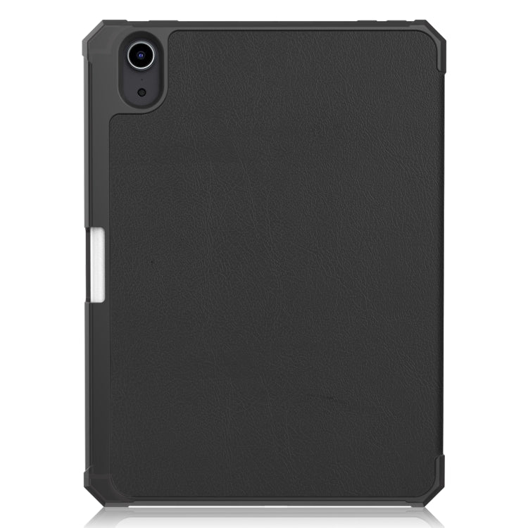 For iPad mini 6 Custer Pattern Pure Color TPU Smart Tablet Holster with Sleep Function & 3-Fold Holder & Pen Slot