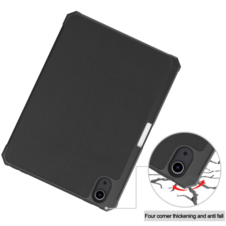 For iPad mini 6 Custer Pattern Pure Color TPU Smart Tablet Holster with Sleep Function & 3-Fold Holder & Pen Slot