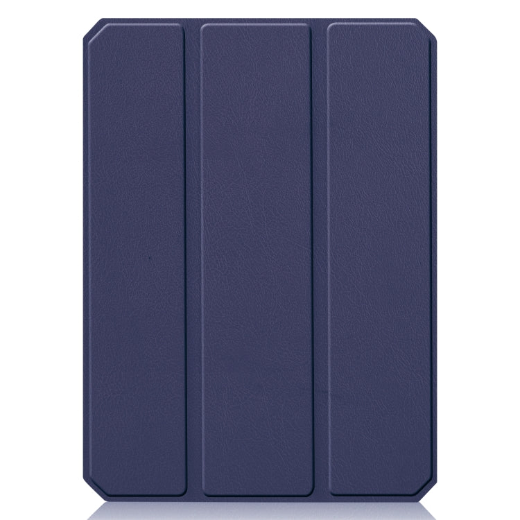 For iPad mini 6 Custer Pattern Pure Color TPU Smart Tablet Holster with Sleep Function & 3-Fold Holder & Pen Slot