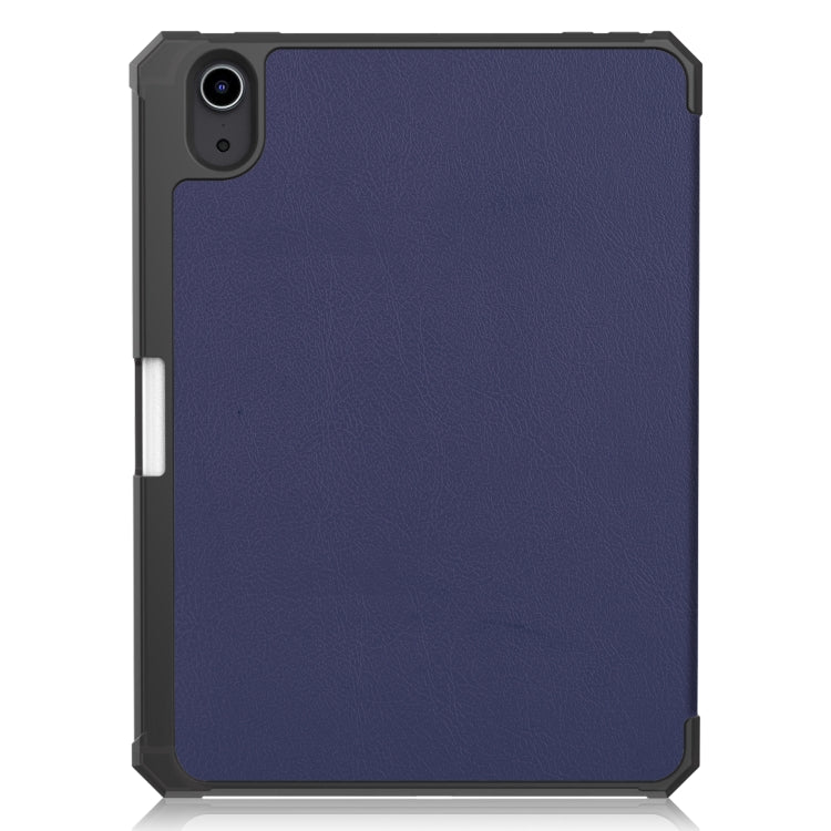 For iPad mini 6 Custer Pattern Pure Color TPU Smart Tablet Holster with Sleep Function & 3-Fold Holder & Pen Slot
