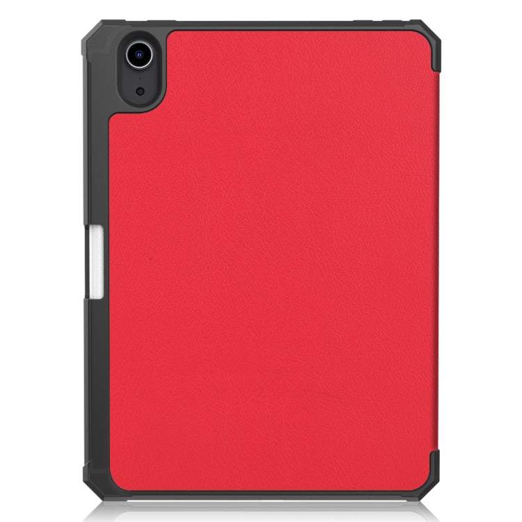 For iPad mini 6 Custer Pattern Pure Color TPU Smart Tablet Holster with Sleep Function & 3-Fold Holder & Pen Slot