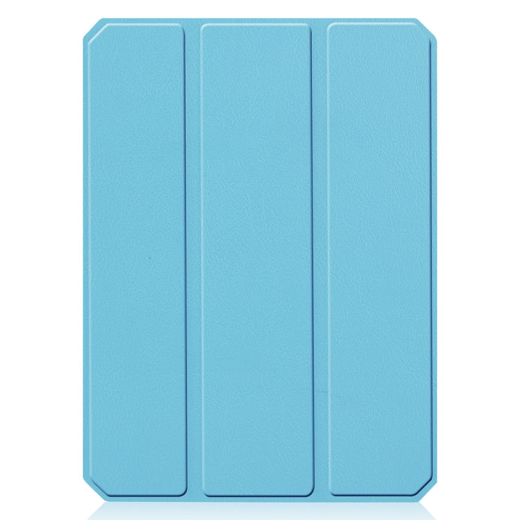 For iPad mini 6 Custer Pattern Pure Color TPU Smart Tablet Holster with Sleep Function & 3-Fold Holder & Pen Slot