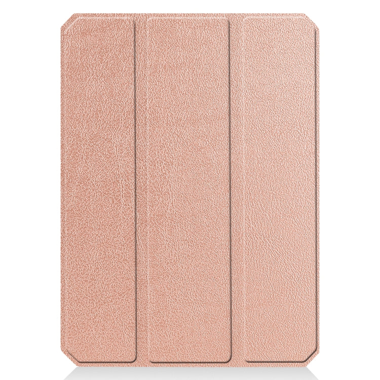 For iPad mini 6 Custer Pattern Pure Color TPU Smart Tablet Holster with Sleep Function & 3-Fold Holder & Pen Slot