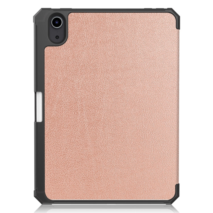 For iPad mini 6 Custer Pattern Pure Color TPU Smart Tablet Holster with Sleep Function & 3-Fold Holder & Pen Slot