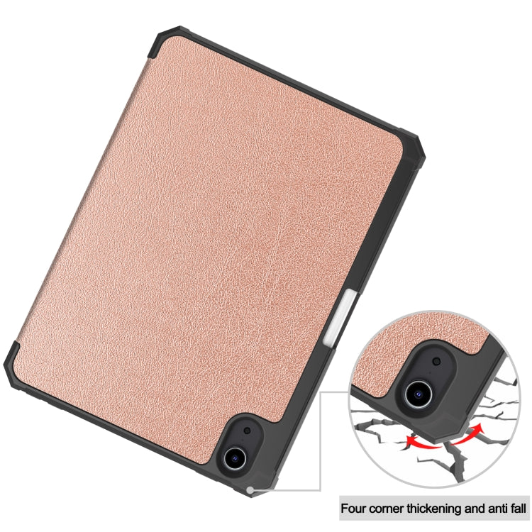 For iPad mini 6 Custer Pattern Pure Color TPU Smart Tablet Holster with Sleep Function & 3-Fold Holder & Pen Slot