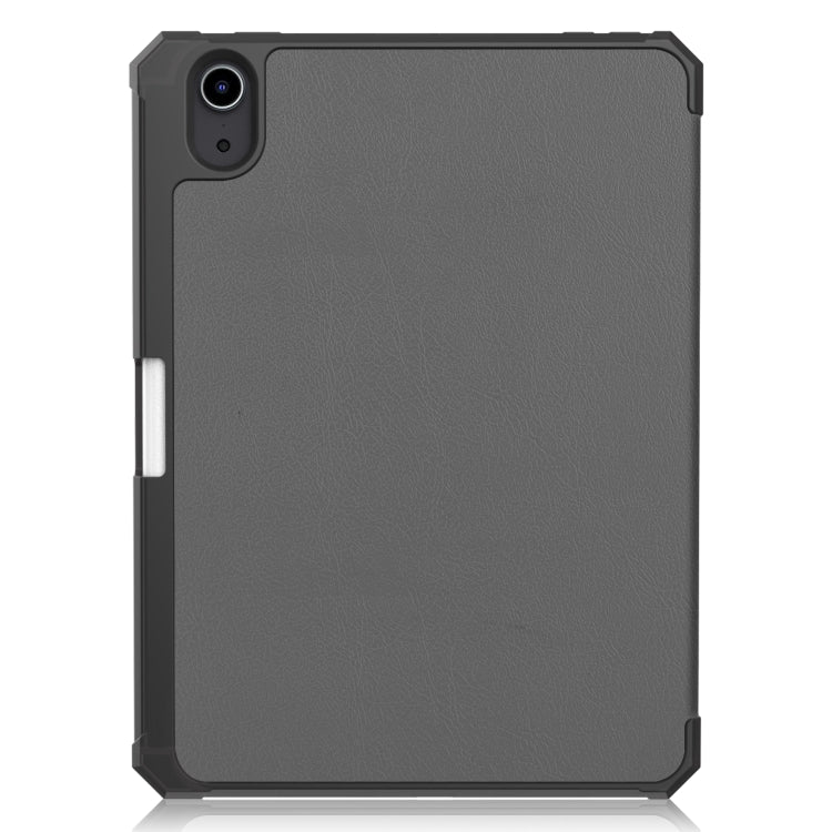 For iPad mini 6 Custer Pattern Pure Color TPU Smart Tablet Holster with Sleep Function & 3-Fold Holder & Pen Slot