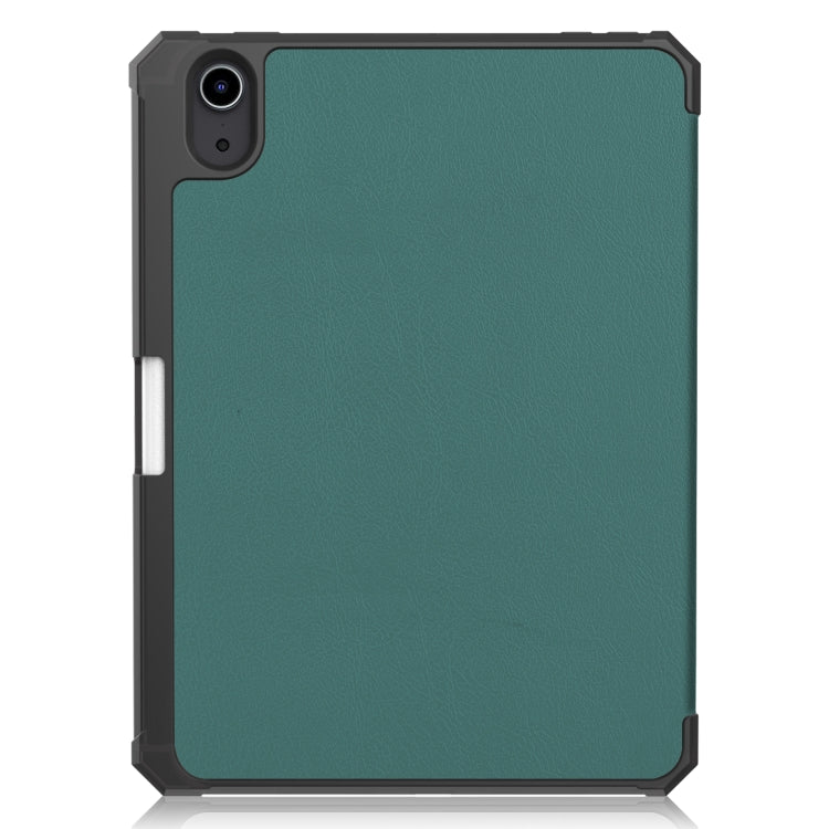 For iPad mini 6 Custer Pattern Pure Color TPU Smart Tablet Holster with Sleep Function & 3-Fold Holder & Pen Slot
