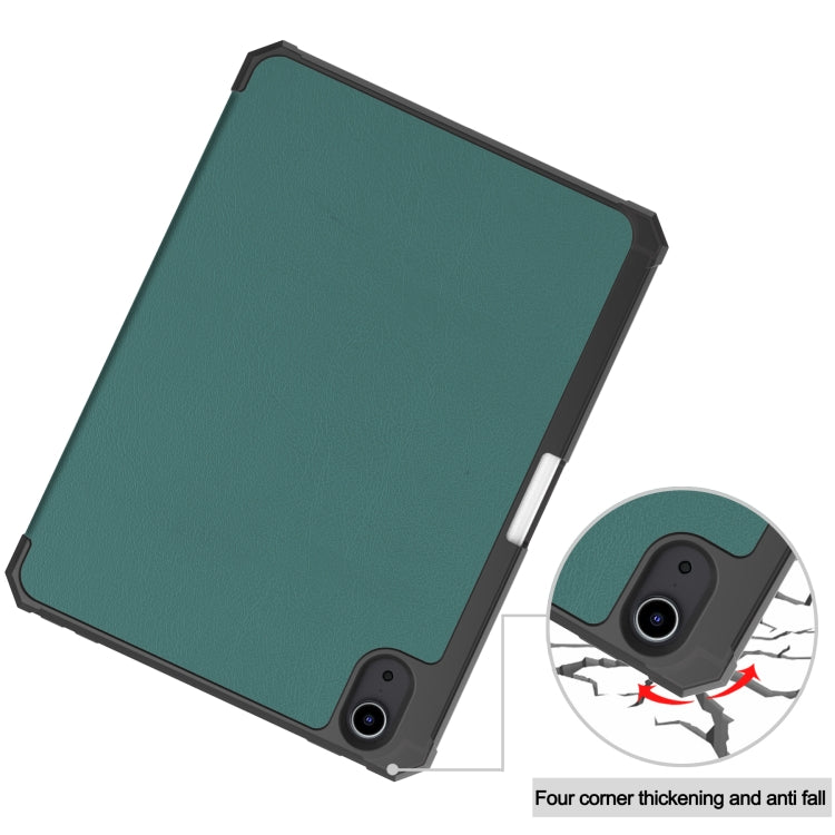 For iPad mini 6 Custer Pattern Pure Color TPU Smart Tablet Holster with Sleep Function & 3-Fold Holder & Pen Slot