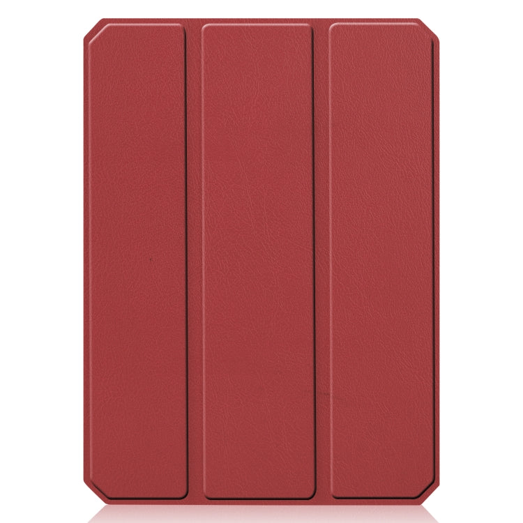 For iPad mini 6 Custer Pattern Pure Color TPU Smart Tablet Holster with Sleep Function & 3-Fold Holder & Pen Slot