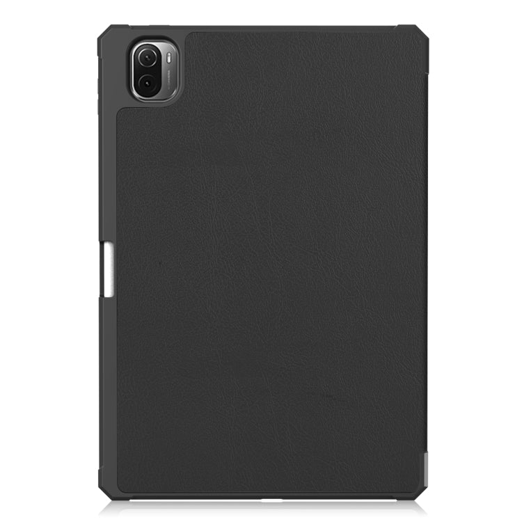 For Xiaomi Pad 5 Custer Pattern Pure Color TPU Smart Tablet Holster with Sleep Function & 3-Fold Holder & Pen Slot