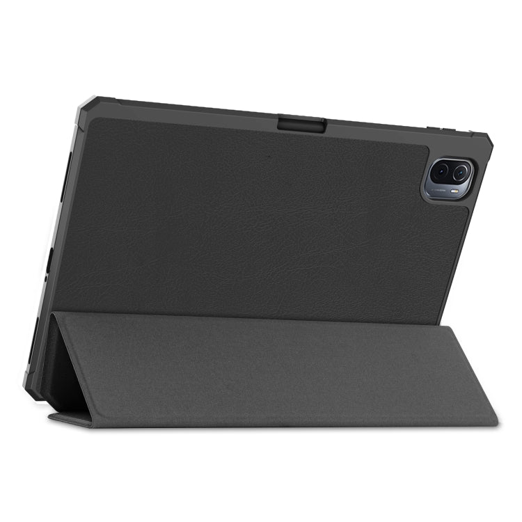 For Xiaomi Pad 5 Custer Pattern Pure Color TPU Smart Tablet Holster with Sleep Function & 3-Fold Holder & Pen Slot