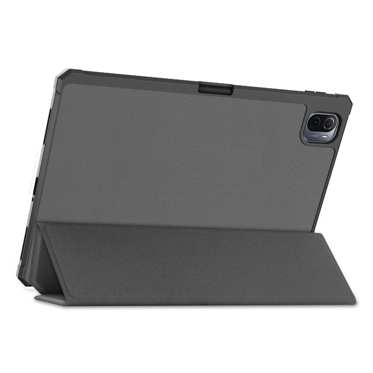 For Xiaomi Pad 5 Custer Pattern Pure Color TPU Smart Tablet Holster with Sleep Function & 3-Fold Holder & Pen Slot