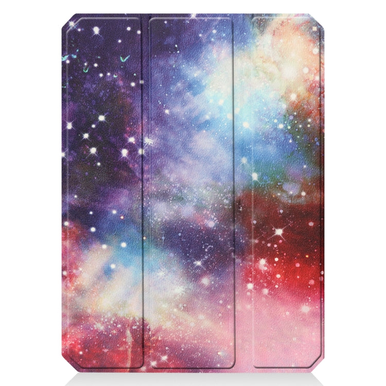 For iPad mini 6 Colored Drawing Horizontal Flip TPU + PU Leather Tablet Case with Three-folding Holder & Sleep / Wake-up Function & Pen Slot