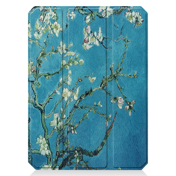 For iPad mini 6 Colored Drawing Horizontal Flip TPU + PU Leather Tablet Case with Three-folding Holder & Sleep / Wake-up Function & Pen Slot