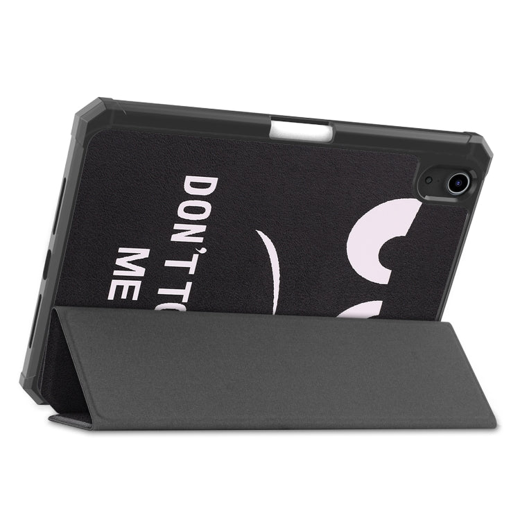 For iPad mini 6 Colored Drawing Horizontal Flip TPU + PU Leather Tablet Case with Three-folding Holder & Sleep / Wake-up Function & Pen Slot