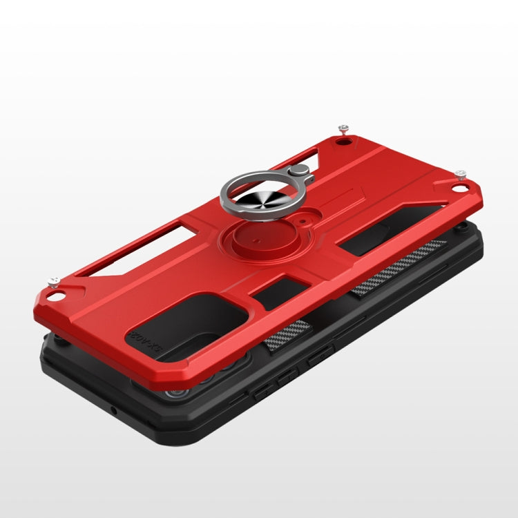 For Samsung Galaxy A02s Carbon Fiber Pattern PC + TPU Protective Case with Ring Holder