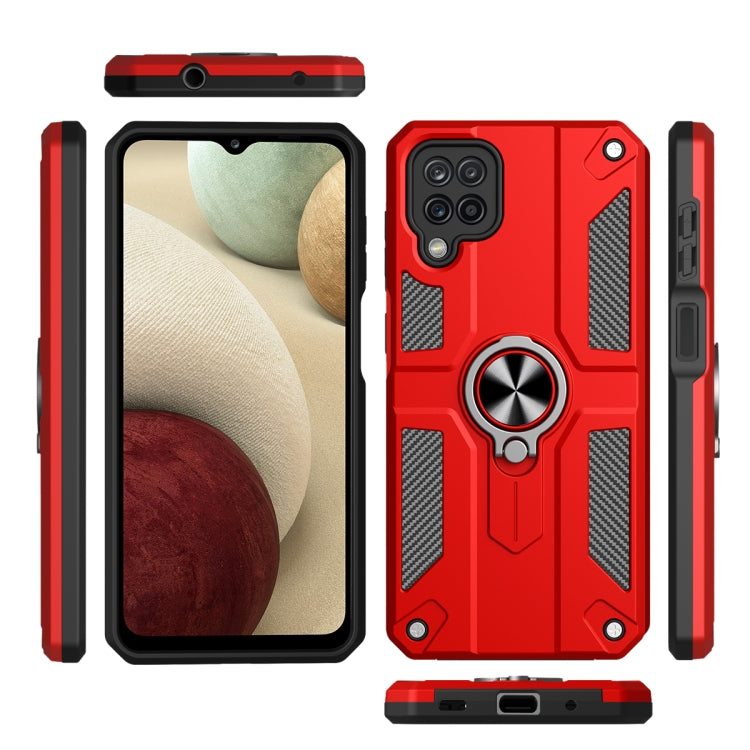 For Samsung Galaxy A22 4G Carbon Fiber Pattern PC + TPU Protective Case with Ring Holder