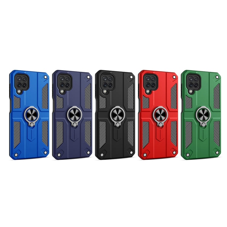 For Samsung Galaxy A22 4G Carbon Fiber Pattern PC + TPU Protective Case with Ring Holder