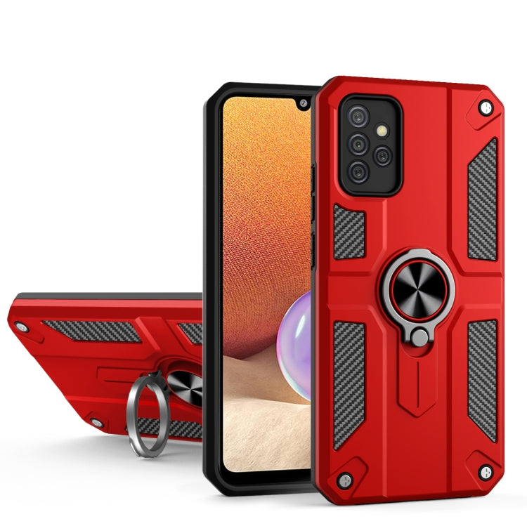For Samsung Galaxy A32 4G Carbon Fiber Pattern PC + TPU Protective Case with Ring Holder