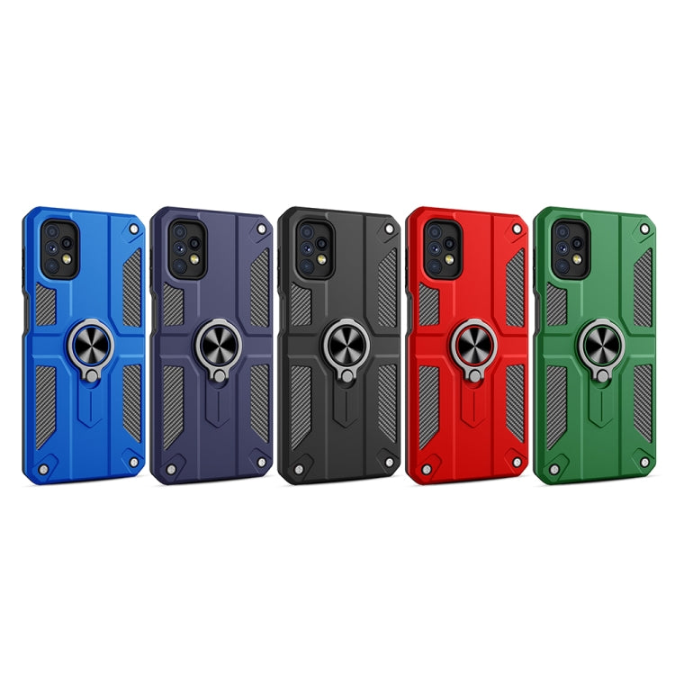 For Samsung Galaxy A32 5G Carbon Fiber Pattern PC + TPU Protective Case with Ring Holder