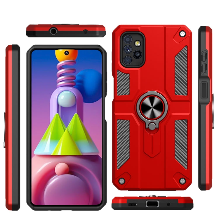 For Samsung Galaxy A32 5G Carbon Fiber Pattern PC + TPU Protective Case with Ring Holder