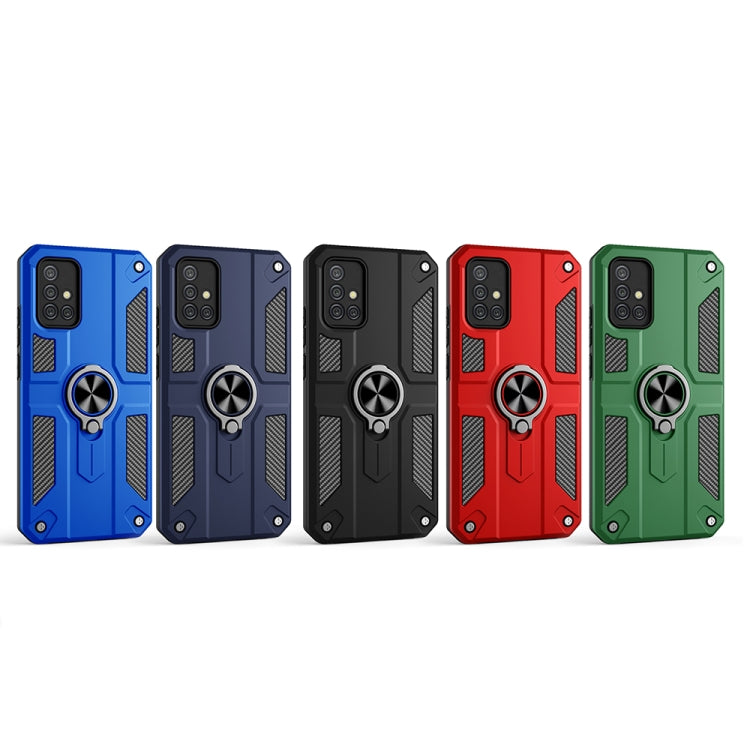 For Samsung Galaxy A51 4G Carbon Fiber Pattern PC + TPU Protective Case with Ring Holder
