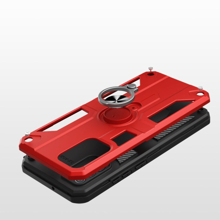 For Samsung Galaxy A52 5G Carbon Fiber Pattern PC + TPU Protective Case with Ring Holder