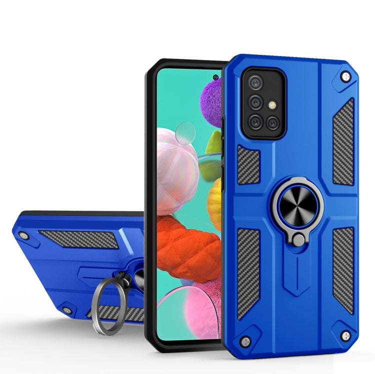 For Samsung Galaxy A71 4G Carbon Fiber Pattern PC + TPU Protective Case with Ring Holder
