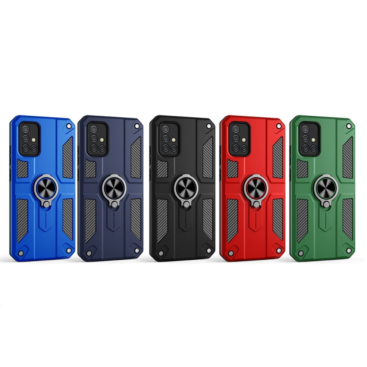 For Samsung Galaxy A71 4G Carbon Fiber Pattern PC + TPU Protective Case with Ring Holder
