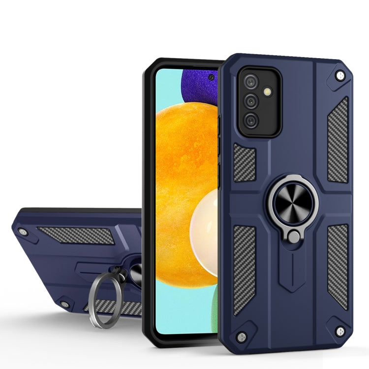 For Samsung Galaxy A82 5G Carbon Fiber Pattern PC + TPU Protective Case with Ring Holder