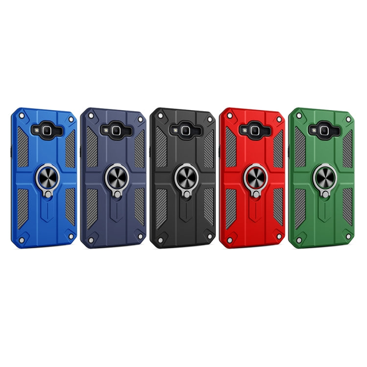 For Samsung Galaxy J2 Prime Carbon Fiber Pattern PC + TPU Protective Case with Ring Holder