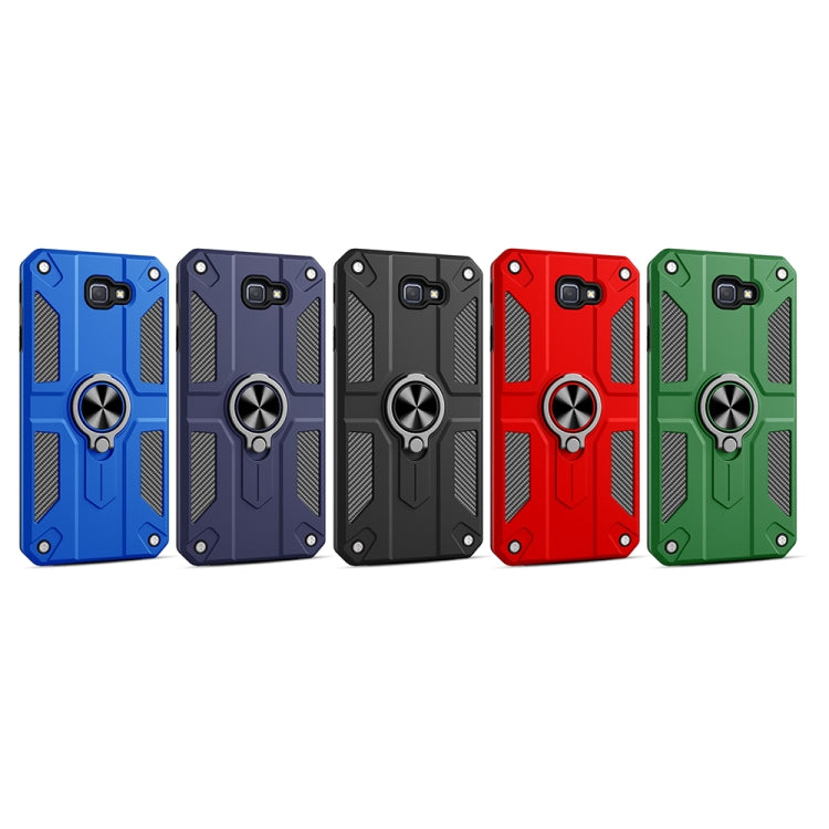 For Samsung Galaxy J7 Prime Carbon Fiber Pattern PC + TPU Protective Case with Ring Holder