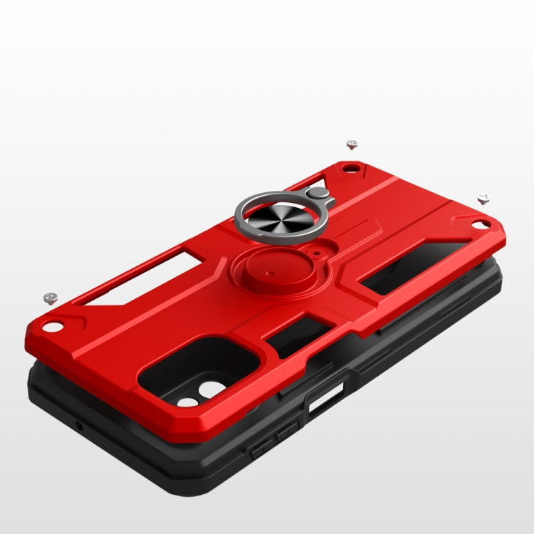 For Samsung Galaxy M31s Carbon Fiber Pattern PC + TPU Protective Case with Ring Holder