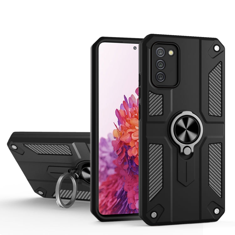 For Samsung Galaxy S20 Carbon Fiber Pattern PC + TPU Protective Case with Ring Holder