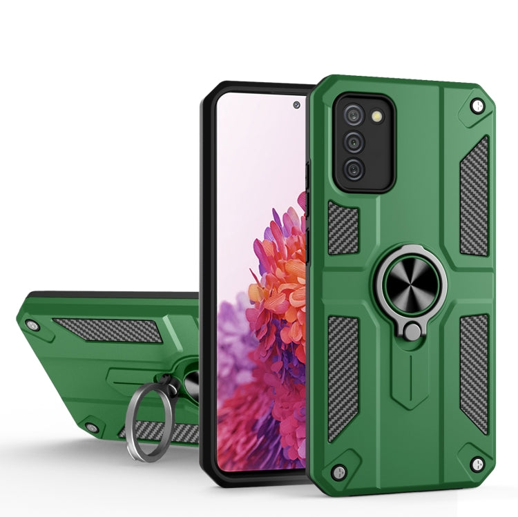 For Samsung Galaxy S20 Carbon Fiber Pattern PC + TPU Protective Case with Ring Holder