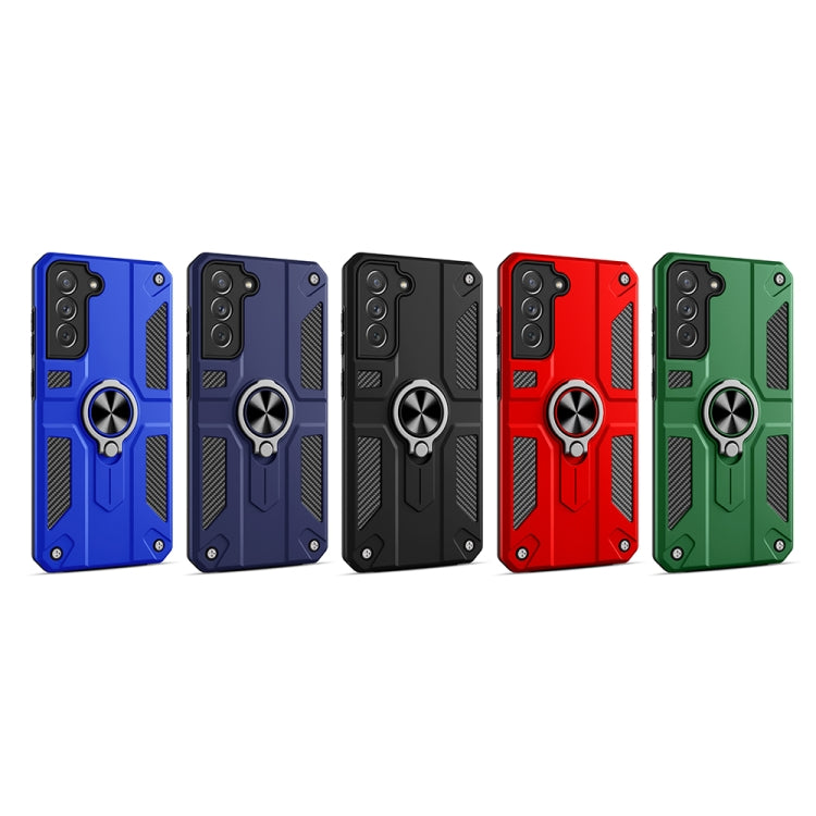 For Samsung Galaxy S21+ 5G Carbon Fiber Pattern PC + TPU Protective Case with Ring Holder