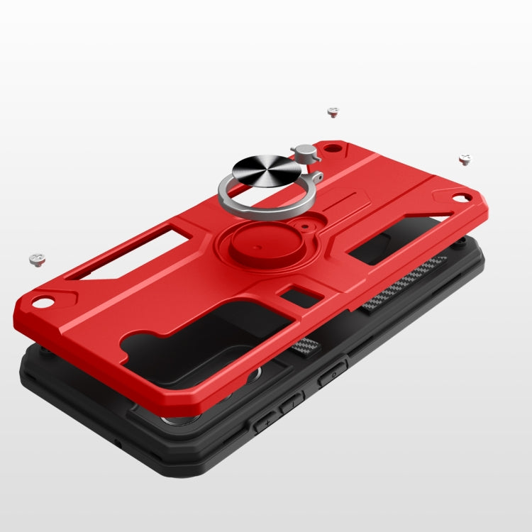 For Samsung Galaxy S21+ 5G Carbon Fiber Pattern PC + TPU Protective Case with Ring Holder