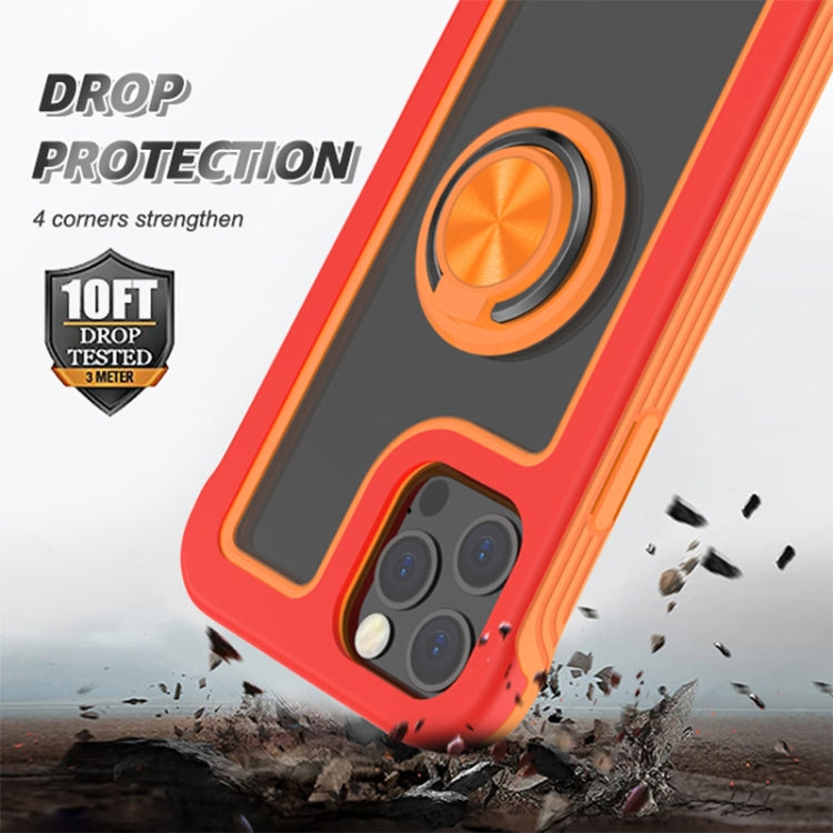 For iPhone 12 mini Crystal PC + TPU Shockproof Case with 360 Degree Rotating Ring Holder