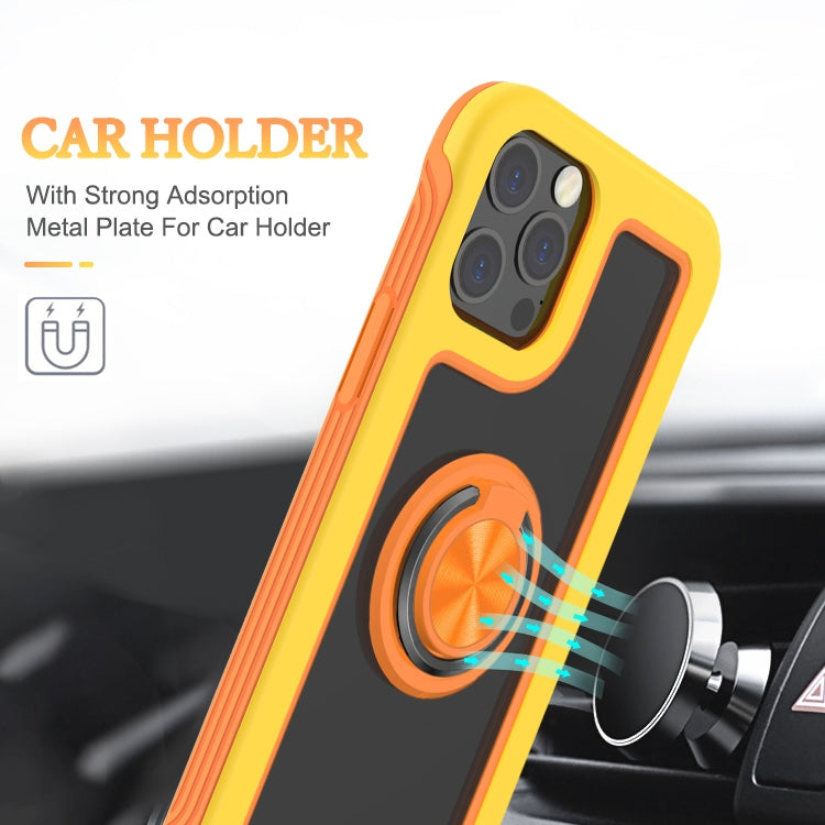 For iPhone 12 / 12 Pro Crystal PC + TPU Shockproof Case with 360 Degree Rotating Ring Holder
