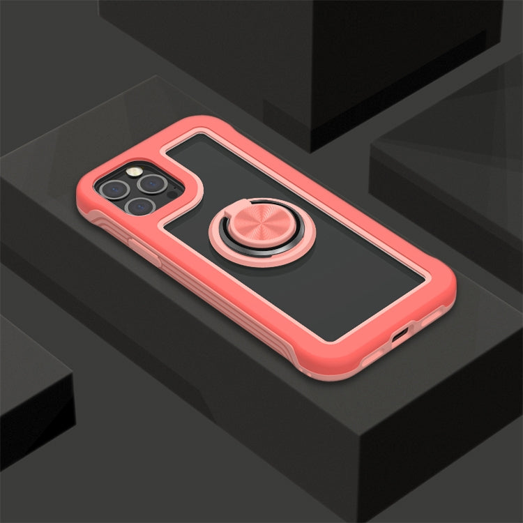 For iPhone 12 Pro Max Crystal PC + TPU Shockproof Case with 360 Degree Rotating Ring Holder