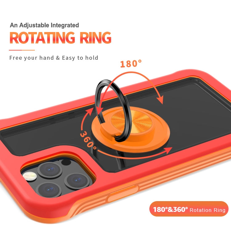For iPhone 11 Crystal PC + TPU Shockproof Case with 360 Degree Rotating Ring Holder