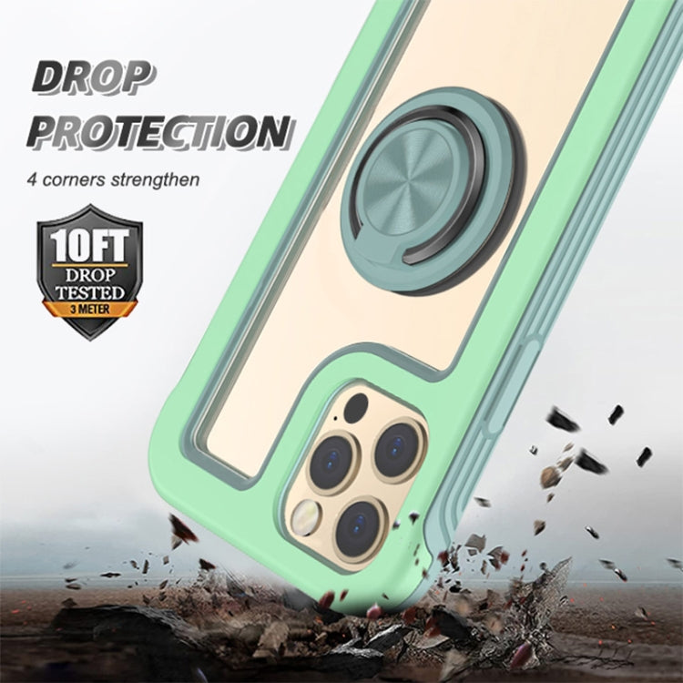 For iPhone 11 Crystal PC + TPU Shockproof Case with 360 Degree Rotating Ring Holder