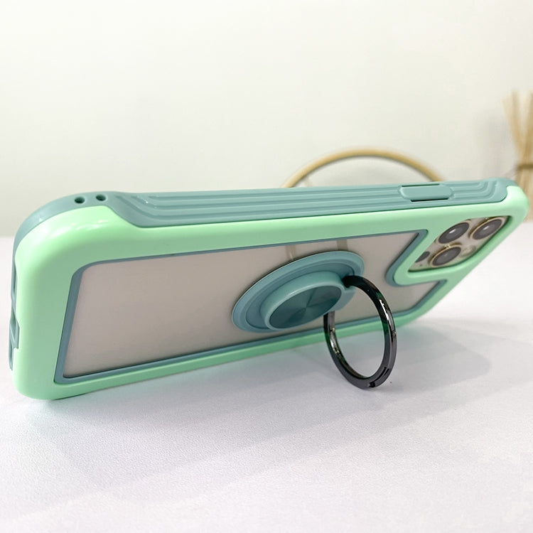 For iPhone 11 Crystal PC + TPU Shockproof Case with 360 Degree Rotating Ring Holder