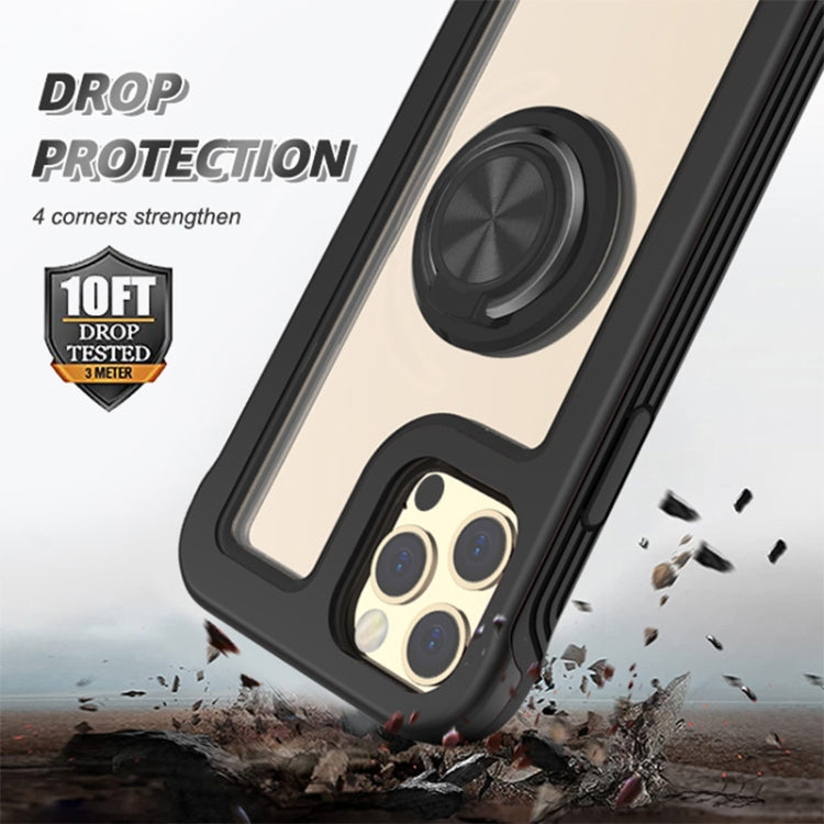 For iPhone 11 Pro Crystal PC + TPU Shockproof Case with 360 Degree Rotating Ring Holder