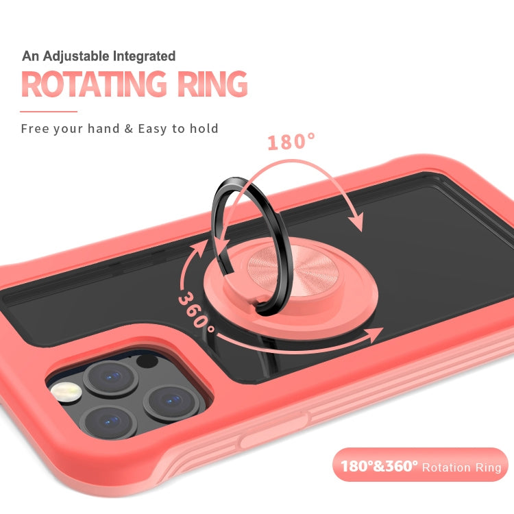 For iPhone 11 Pro Crystal PC + TPU Shockproof Case with 360 Degree Rotating Ring Holder